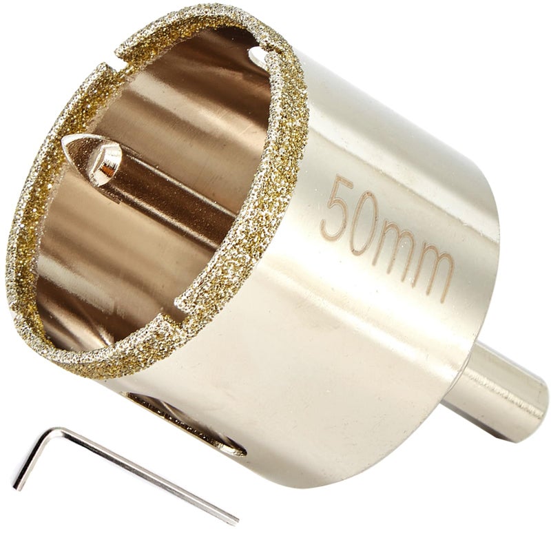 DaduoRi 2 Inch (50mm) Diamond Hole Saw with Pilot Bit  50mm Tile Hole Saw with Center Drill Bit for Marble  Granite  Ceramics Porcelain Tiles  Glass  1-1/2"" Depth of Cut for Thick Countertops - Image 1